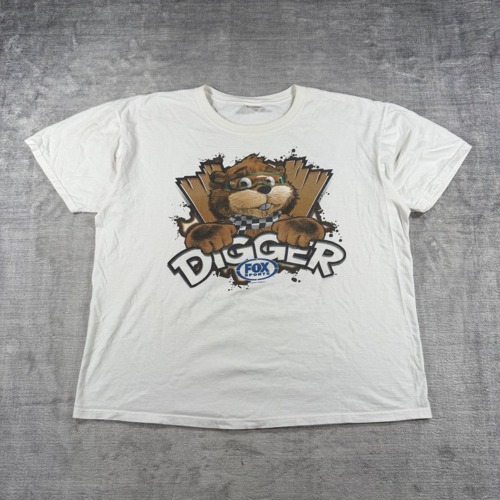 NASCAR Shirt Mens 2XL White Digger Fox Sports Gopher It 2009 Chase Authentics